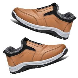 Aocase Walking Schuhe Wander-Slip-On-Schuh FüR Herren Low-Top-Wanderschuh FüR Herren Winter Komfort Warmes Futter Barfuß Wasserdicht OrthopäDische Schuhe Leichte Wanderschuhe,Braun,44/270mm von Aocase