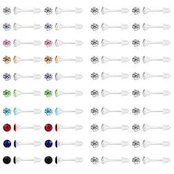 AoedeJ 80 Stück Bunte Zirkonia Ohrringe Ohrstecker Ohrringe Kunststoff Ohrringe Für Empfindliche Ohren Hypoallergene Ohrringe für Frauen Mädchen (Weiß 4mm) von AoedeJ