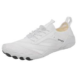 Aoseiens Barfußschuhe Herren Männer Sportschuhe Modische Muster Einfache Einfarbig Outdoor Sport Tracing Schuhe Leichte Elastische Bland Schuhe Herren Badeschuhe Wasserschuhe (White 42) von Aoseiens