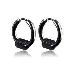 Aotiwe Earrings Set, Lustige Ohrringe mit Runden Anhängern Schwarz Edelstahl Geschenke für Frauen von Aotiwe