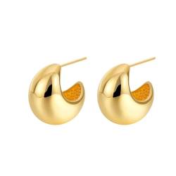 Stud Earrings for Women, Ohrringe Boho Vintage Einfach Poliert Damen Ohrringe Klein Gold von Aotiwe