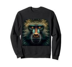 Baboon Affe Shirt Baboon Portrait Wildlife Exotic Ape Face Sweatshirt von Apes Empire