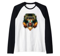 Mandrill Shirt Affe Portrait Wildlife Exotic Ape Tee Raglan von Apes Empire