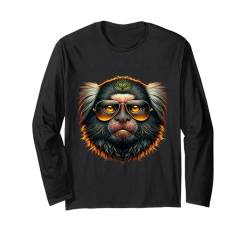 Marmoset Shirt Affe Portrait Wildlife Exotic Marmoset Ape Langarmshirt von Apes Empire