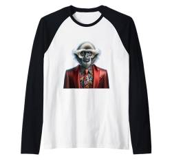 Silbernes Gibbon Shirt Affe Portrait Lustiges Affengesicht Kunstwerk Raglan von Apes Empire