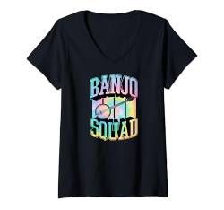 Damen Banjo Squad Retro, passende Banjo-Spielergruppe T-Shirt mit V-Ausschnitt von Appalachian Style Bluegrass Banjo Player Merch