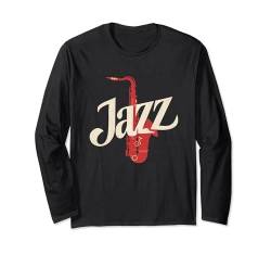 Saxophon Shirt Herren Damen Saxophonist Geschenke Jazz Musik Langarmshirt von Apparel & Saxophone Gifts For Women And Men