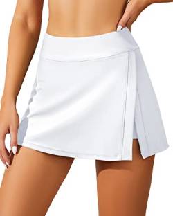 Aqua Eve Damen Schwimmrock Bauchkontrolle Badeanzug Rock mit integrierten Shorts Hohe Taille Split Badehose, Weiss/opulenter Garten, XL von Aqua Eve