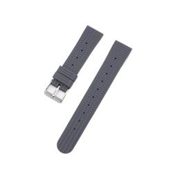 Aqxycvb 20mm 22mm Silikon Sport Strap Tauchen Wasserdichte Gummi Männer Ersatz Armband Band Uhr Zubehör for 007 Mit Pins(Grey no pins,20mm) von Aqxycvb