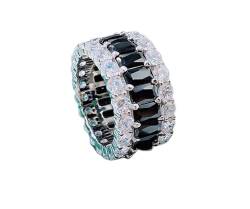 Kuaizi 100% 925 Sterling Silber funkelnd 5mm 5a. Zirkon Hohe Carbon-Diamantringe for Frauen-Party Fine Jetely Jubiläumsgeschenk Jingxin(6 UK) von Aqxyqaz