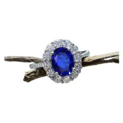 Kuaizi Vintage 100% 925 Sterling Silber Royal Blue Sapphire Edelstein Hochzeit Engagement Party Frauen Ring Fine Schmuck Jingxin(6 UK) von Aqxyqaz