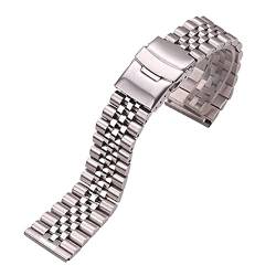 Aqxyxsw Edelstahl Uhr Armbandarmband 20mm 22mm 24mm Frauen Männer Silber Massivmetall Armband Zubehör lingli(24mm) von Aqxyxsw