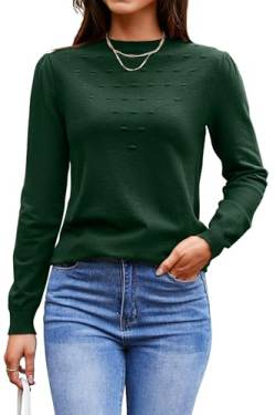 Arach&Cloz Damen Pullover Herbst Winter Langarm Strickpullover Rundhals Casual Tops Stricken Shirt Blusen Army Green von Arach&Cloz