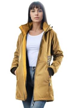 Arctic Seven Damen Softshelljacke (XS-5XL) mit Kapuze abnehmbar - Wasserabweisend, Atmungsaktiv, Fleece innen, Warme Jacke Frauen - AS-305 (S, Beige) von Arctic Seven