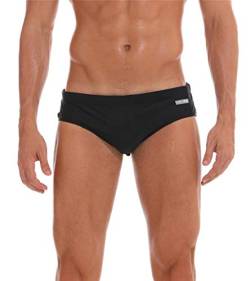 Arcweg Badehose Herren Badeslip Kurz Eng Jungen Schwimmhose Abnehmbares Pad Freizeit Kurze Badehose Schwarz S(EU) von Arcweg