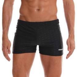 Arcweg Badehose Herren Eng Kurz Badeshorts mit Tunnelzug Elastische Schwimmhose mit herausnehmbarem Pad Wassersport Kurze Hose UV Schutz Schwimmwear Schwarz L（EU von Arcweg