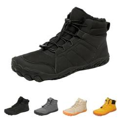 Argumub Barfußschuhe Damen mit breiter Zehenkappe, Barfußschuhe Winter, Winter Warm Barfußschuhe Herren Damen (Schwarz, Erwachsene, 39, Numerisch, EU Schuhgrößensystem, M) von Argumub