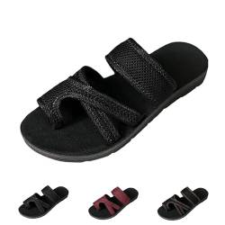 Argumub Brahusd Breathable Mesh Slide Sandals for Women, Brahusd Sandals Breathable Mesh Slide, 2024Women's Hollow Mesh Slide Sandals (Schwarz, Erwachsene, 37, Numerisch, EU Schuhgrößensystem, M) von Argumub