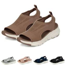 Argumub Fizari Orthopädische Sandalen Sommer Waschbare Slingback Orthopädische Atmungsaktive Sport Strick Sandalen (Brown, Erwachsene, Damen, 41, Numerisch, EU Schuhgrößensystem, M) von Argumub