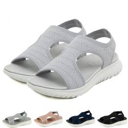 Argumub Fizari Orthopädische Sandalen Sommer Waschbare Slingback Orthopädische Atmungsaktive Sport Strick Sandalen (Grey, Erwachsene, Damen, 41, Numerisch, EU Schuhgrößensystem, M) von Argumub