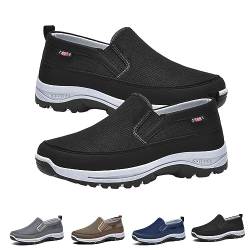 Argumub Orthoture Herrenschuhe, orthopädische Slip-On-Lauf-Wanderschuhe mit Fußgewölbeunterstützung (Schwarz, Erwachsene, Herren, 39, Numerisch, EU Schuhgrößensystem, M) von Argumub