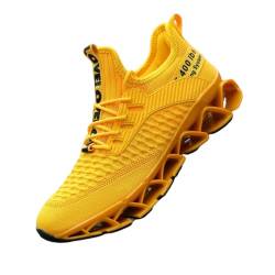 ELEV8 - Height Boosting Shoes for Men, 3" Tallboosts Mens Shoes Lightweight Non-Slip Running Trainers Sneakers (Yellow, Erwachsene, Herren, 45, Numerisch, EU Schuhgrößensystem, M) von Argumub