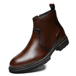 Chukka-Stiefel für Herren, echtes Leder, Stiefelette für Herren, klassisch, lässig, Oxford-Stil, Dunkelbraun-011, 43 EU von Arkbird