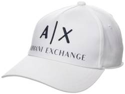 A|X ARMANI EXCHANGE Herren Corporate Logo Hut Baseballkappe, Weiß/Marineblau, Einheitsgröße von Armani Exchange