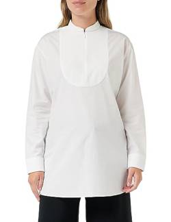 Armani Exchange Damen Limited Edition We Beat As One Cotton Poplin Tuxedo Tunic Shirt, Weiß, L EU von Armani Exchange