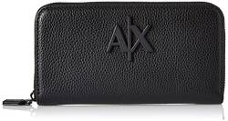 Armani Exchange Damen Zip Around Bi-Fold Wallet, Nero 1 von Armani Exchange