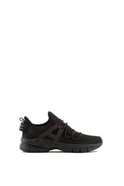 Armani Exchange Herren Knitted, Back Logo Patch, Pull on Sneaker, Black, 40.5 EU von Armani Exchange