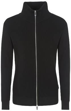 Armani Exchange Men's Merino Wool Mix Full Zip Mock Neck Sweater Cardigan, Black, Klein von Armani Exchange