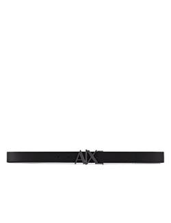 Armani Exchange Men's Essenial, Double face, Metal Logo Plaque Belt, Black/Dark Brown, 30 von Armani Exchange