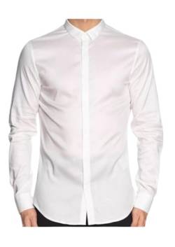 Armani Exchange Men's Long Sleeve Ultra Stretch Lyocell Button Down Shirt. Slim Fit. White,XL von Armani Exchange