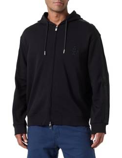 Armani Exchange Men's The Grid, Sustainable, Logo Tape Hooded Sweatshirt Black,S von Armani Exchange