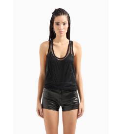 Armani Exchange für Damen. 3DYJ59Y15JZ1212 Shorts Glänzend schwarz (24), Lässig, Baumwolle von Armani Exchange