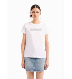 Armani Exchange für Damen. 3DYT01YJ3RZ1000 Kurzarm-T-Shirt weiß (L), Lässig, Baumwolle von Armani Exchange