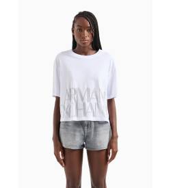 Armani Exchange für Damen. 3DYT33YJ8XZ1000 Kurzarm-T-Shirt weiß (L), Lässig, Baumwolle von Armani Exchange