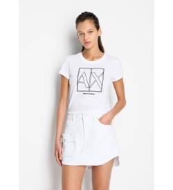 Armani Exchange für Damen. 3DYT38YJ8QZ1000 Kurzarm-T-Shirt weiß (S), Lässig, Baumwolle von Armani Exchange