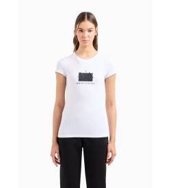 Armani Exchange für Damen. 3DYT51YJETZ1000 Kurzarm-T-Shirt weiß (XXL), Lässig, Baumwolle von Armani Exchange