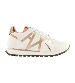 Armani Exchange für Damen. XDX139XV733K624 Lace Up Turnschuhe Weiß (40), Beige, Wohnung, Schnürsenkel, Lässig von Armani Exchange