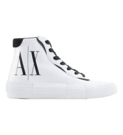 Armani Exchange für Damen. XDZ022XV57301015 Turnschuhe High Top Ax weiß (37), Stoff, Wohnung, Schnürsenkel, Lässig von Armani Exchange