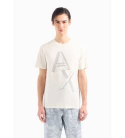 Armani Exchange für Herren. 3DZTAEZJA5Z1116 Logo-T-Shirt weiß (XL), Lässig, Baumwolle, Kurzarm von Armani Exchange