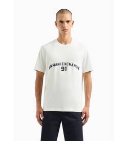 Armani Exchange für Herren. 3DZTLPZJLFZ1116 Weißes Freizeit-T-Shirt (XL), Lässig, Baumwolle, Kurzarm von Armani Exchange