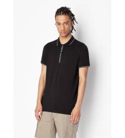 Armani Exchange für Herren. 8NZF71ZJH2Z1200 Cotton Stretch Polo Shirt schwarz (S), Lässig, Baumwolle, Klassisch, Kurzarm von Armani Exchange