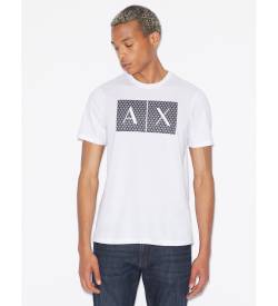 Armani Exchange für Herren. 8NZTCKZ8H4Z1100 Quadrate T-shirt weiß (XL), Lässig, Baumwolle, Kurzarm von Armani Exchange