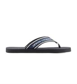 Armani Exchange für Herren. XUQ005XV822T725 Gurtband-Flipflops navy (43), Wohnung, Keine, Lässig, Strandbekleidung, Marine von Armani Exchange