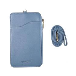 Aroncent RFID Crossbody Phone Wallet: Slim Leather Blocking Purse with Detachable Shoulder Strap - Multifunctional Compact Light Blue Wallet for Women, Blau von Aroncent