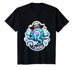 Kinder Geburtstag: Octopus Pirate Boy, 9. Geburtstag T-Shirt von ArrrTees Co.