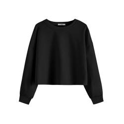 Arshiner Pullover Mädchen Sweatshirt Kinder Langarmshirts Baumwolle Tops Schwarz 165 von Arshiner